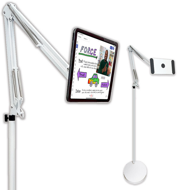 아이패드 마그네틱 거치대 / 침대 거실 접이식 자석 스탠드 아이패드에어6 13인치 호환, 아이패드프로 12.9인치, 화이트, 1개