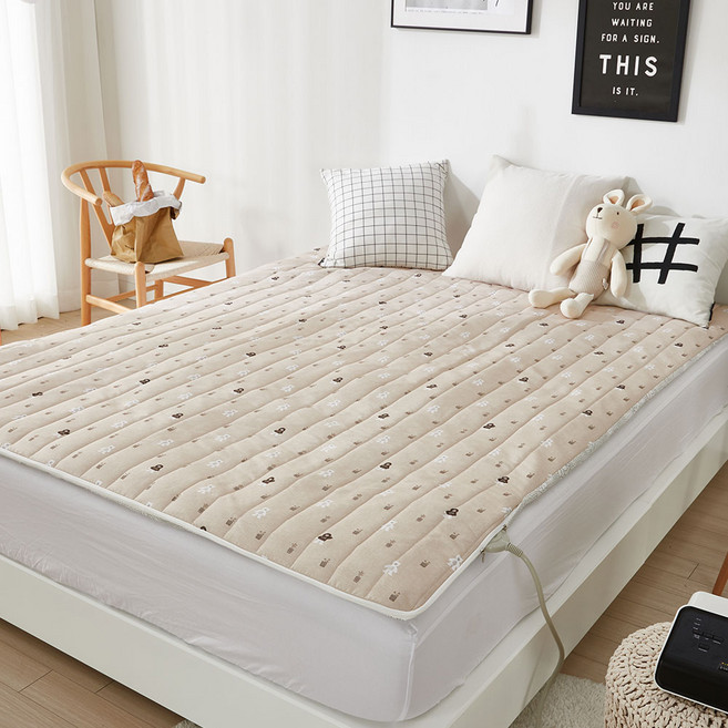 르헤브 큐티베어 먼지없는 누빔 온수매트 커버 S Q, 베이지