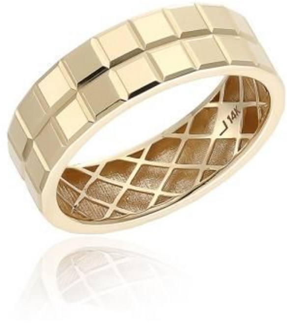 로이드 모던브리티쉬 두줄 사각패턴 6.0mm 14k 반지 LRS22210G=동아백화점 수성점