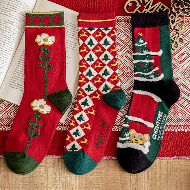 에이블탑 성탄절 선물 장목 커플 크리스마스양말 3종세트 n417