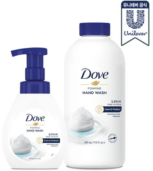[도브] 포밍 핸드워시 딥너리싱 본품 240ml + 리필 430ml, 1개, 670ml - 쿠팡