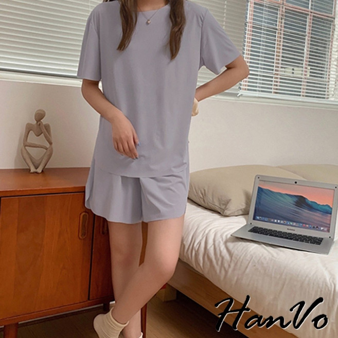 HanVo 冰絲睡衣套裝