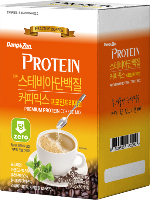 당존 스테비아 단백질 커피믹스 프로틴 프리미엄, 1개, 30개입, 285g