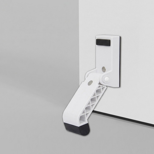 국산 존버 도어스토퍼 무타공 반자동 현관 말발굽 도어 스토퍼 하이브리드 자석 말굽, 화이트, 1개