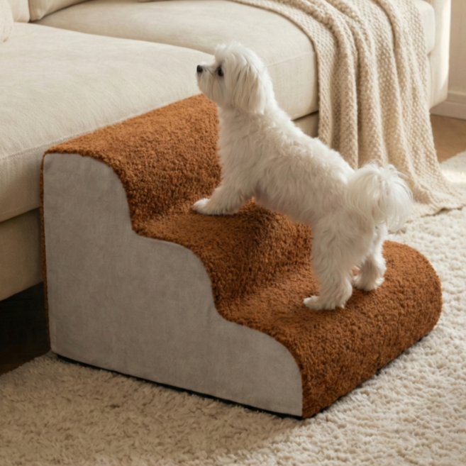 멍담 강아지 계단 감성 컬러 펫스텝, 1개, 브라운