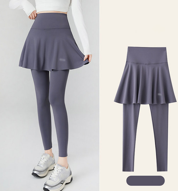 하이웨스트 가짜투피스 주름 치마레깅스 뱃살커버 힙커버 요가복 필라테스복 빛깃닥