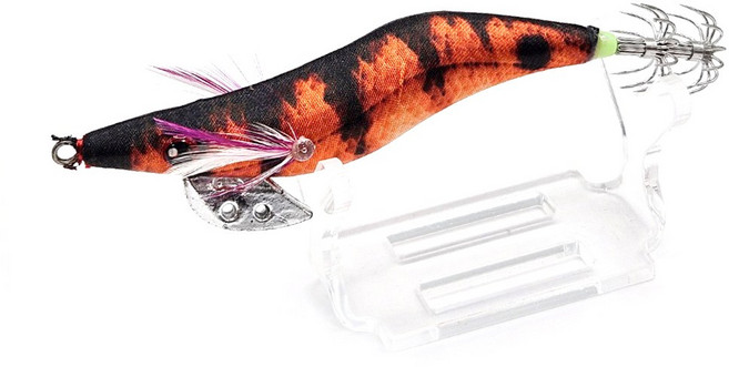 딥런 수평에기 2.5호 오모리 에기 한치에기 갑오징어 문어 주꾸미 무늬오징어 네추럴 컬러, 03-블랙레드, 12.5g