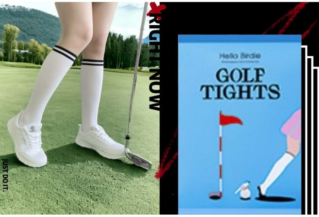 Hello Buddy 韓國女士抗紫外線高爾夫絲襪 假兩件防滑褲襪 膝下款