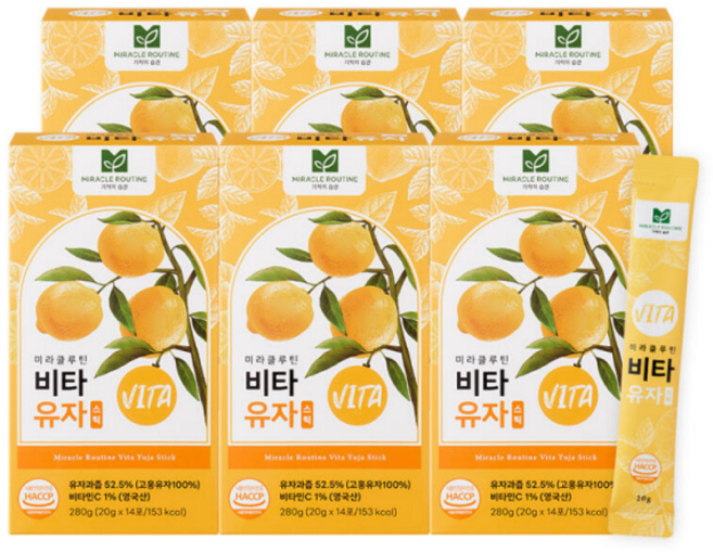 미라클루틴 비타 유자 스틱 20g 14포 x 6박스 (총84포)
