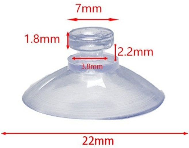 22mm 투명 큐방 흡착판 강력 고정 소형 흡착고리 유리창 차량용 12개입 장애인표식 장애인표지 아파트표식 아파트표지 앞유리부착, 1세트