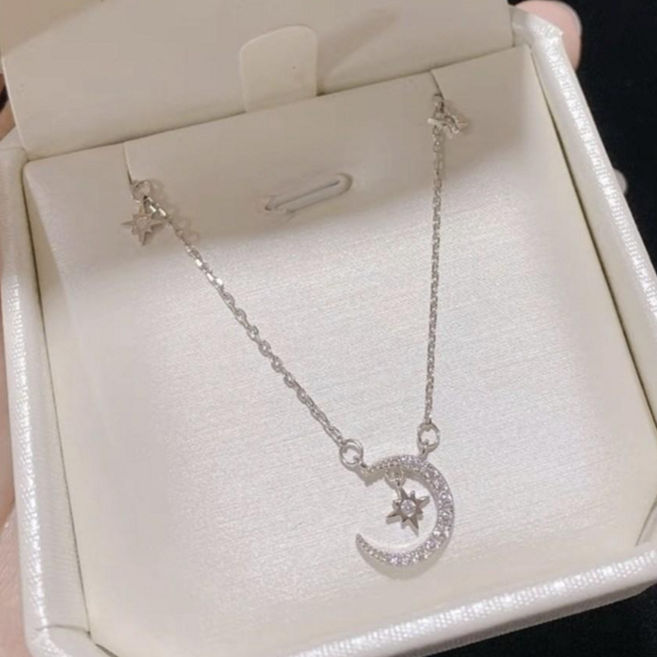 헬렌 달 목걸이 여성 초승달 데일리 별목걸이