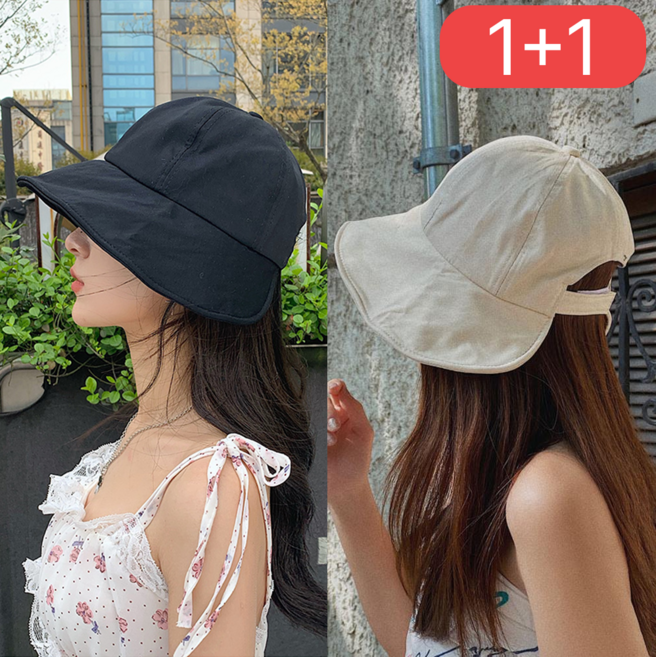 오브렌 1+1 와이드챙 벨크로 버킷햇 모자 썬캡