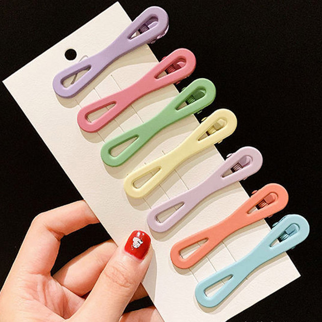 여성 옆머리 똥머리 잔머리 정리 고정 미니 헤어핀 머리핀 꽃 네모 리본 삼각 일자 토끼 하트 집게핀 파스텔헤어집게