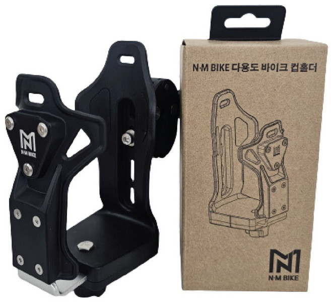 NMBIKE 오토바이 컵홀더 물병 거치대 자전거 다용도, 블랙