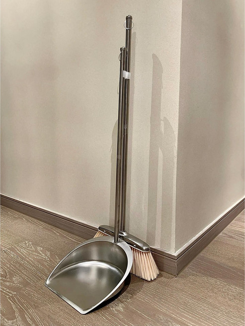 Morkland 업소용 스텐 빗자루 세트, 실버, 1세트