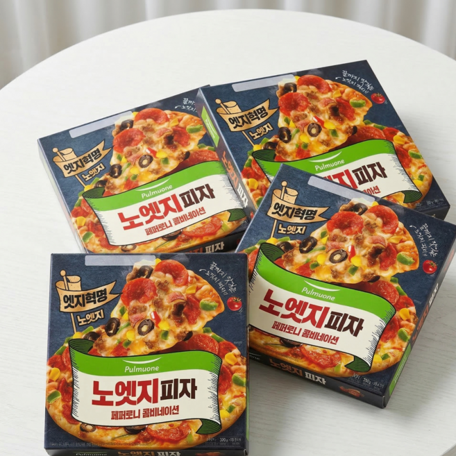풀무원 노엣지꽉찬토핑피자 페퍼로니콤비네이션 393g 4개, 393g_4개