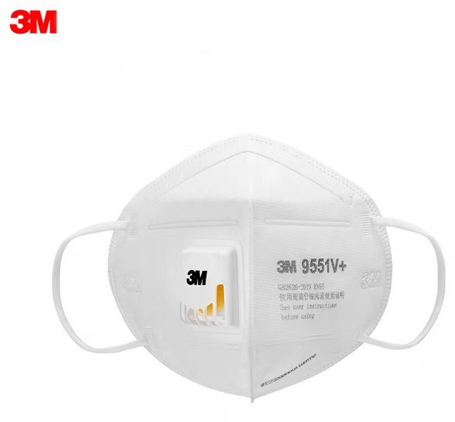 【新品】3M口罩 9551 /9551V 耳戴式不勒耳 海綿鼻墊 KN95級 防粉塵顆粒物 防霧霾 透氣帶閥, 1個, 盒裝 25入 耳帶式有閥 9551V+