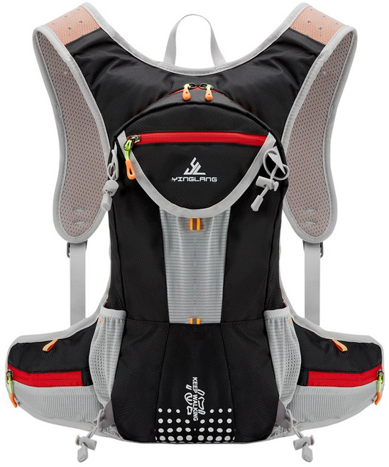 샤크온 초경량 트레일러닝 조끼 베스트 등산 백팩 자전거 마라톤, 블랙