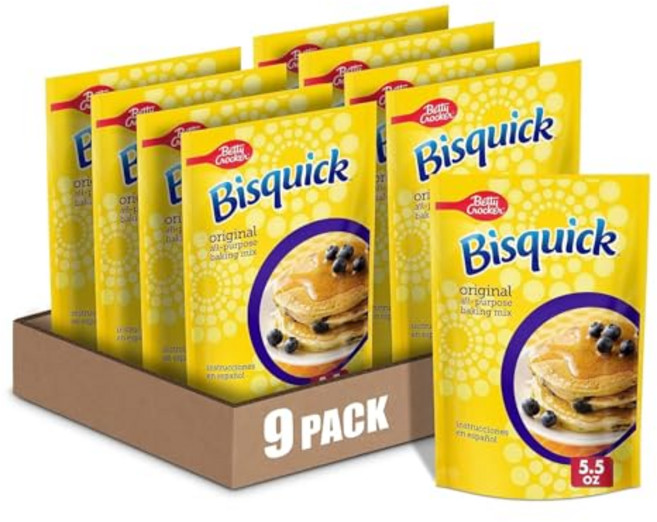 베티 크로커 비스퀵 팬케이크 및 베이킹 믹스 오리지널 약 Betty Crocker Bisquick Original All-Purpose Baking Mix 5.5 oz (Pa, 155g, 1개