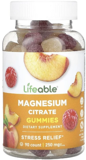 Lifeable 마그네슘시트레이트 구미젤리 과일 250mg 90개(1개당 83.33mg), 1개 - 쿠팡