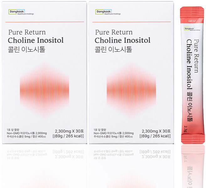 동국 퓨어리턴 콜린 이노시톨 임신준비 미오 이노시톨 엽산 비타민B C D 아연, 69g, 2박스