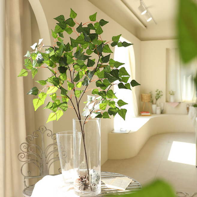 인테리어 조경 그린 식물 조화 부쉬 올리브 자작나무 조화가지, 자작나무가지 6P, 1개