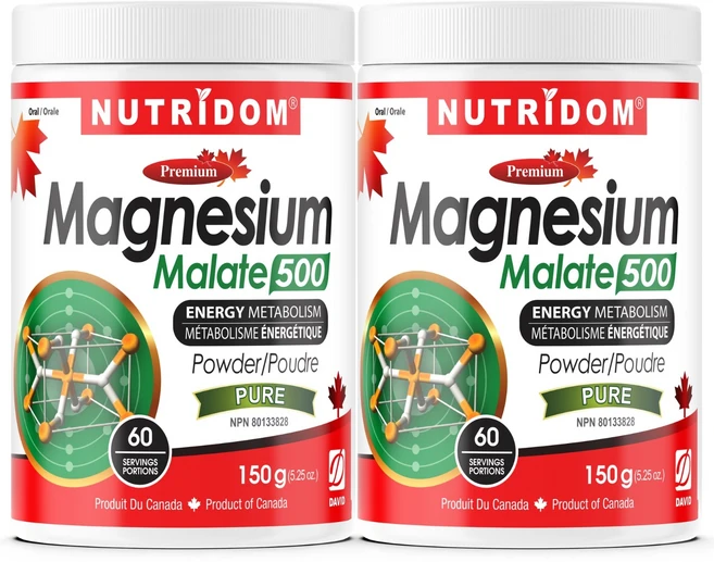 (2병) 뉴트리돔 마그네슘 말레이트 분말 고함량 500mg 150그램 말산 마그네슘 캐나다 영양제 직구 카포리아, 2개, 150g - 쿠팡