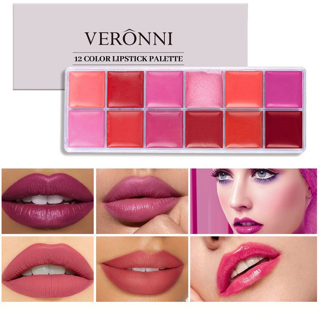 립스틱세트 12 컬러 립스틱 팔레트 벨벳 매트 모이스춰 라이징 립 글로스 방수 방지, [01] 옵션1, 1개