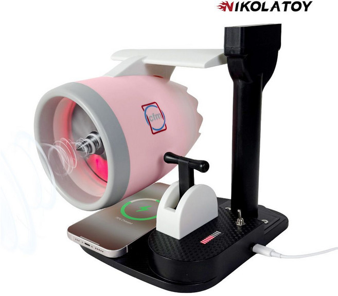 nikolatoy 渦輪引擎造型風扇，可加濕噴霧，帶燈光, 1個, 限時促銷【升級款】LED紅光-帶無線充電