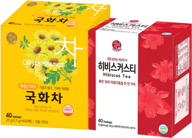 송원 티백차 국화차 40T+히비스커스차 40T, 1