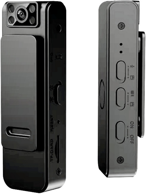 인트로닉스 바디캠 1080P 초소형 카메라 녹음, 블랙, SD카드+젠더