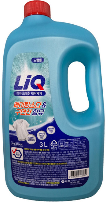 리큐 프레쉬 액체세제 드럼용 용기, 2개, 3L