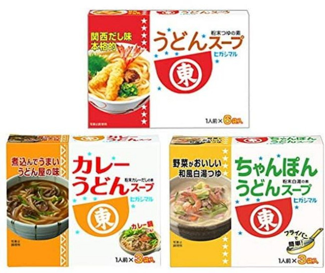 히가시마루 우동스프1상자 6봉지입+카레우동스프 1상자3봉입+짬뽕스프1상자 3봉입 /2세트 총6상자24봉지, 1개