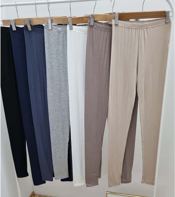 국내제작 밑위가 긴 봄 가을 겨울 얇은 스판 모달 면 9부 레깅스