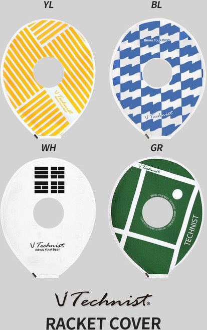 테크니스트 2025 헤드커버 HEAD COVER 4컬러 옐로우 블루 화이트 그린 배드민턴라켓 커버 (2025 헤드커버), 1개