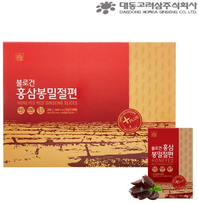 대동고려삼 불로건 4년근 홍삼봉밀절편 (20g x 10개입), 1개, 20g