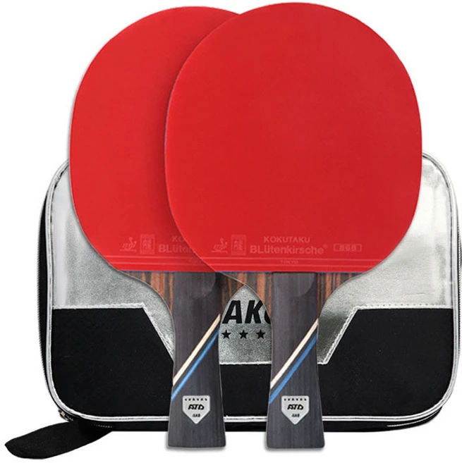 ATD AK6 프로 카본 탁구 라켓 2p + 가방 세트, ATD AK6 플러스 카본 탁구채 2개 세트, 1개 - 쿠팡