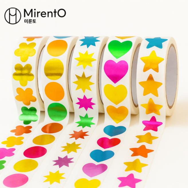 미룬토 반짝이 혼합 홀로그램 스티커 1000매 5개, 1세트, 혼합색상