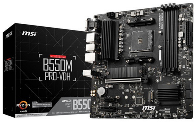MSI B550M PRO-VDH AMD Ryzen 50004000G3000 Socket AM4 DDR4 PCIe4.0 Micro-ATX MB6468 시리즈, B550MPRO-VDH