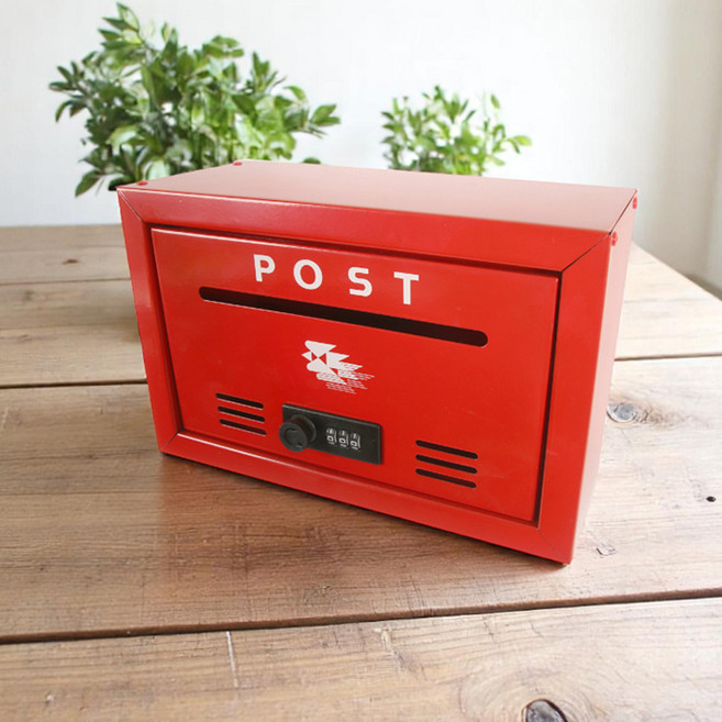 데코스토리 미니 우편함 우체통 다이얼 비밀번호 잠금장치 27cm*12cm*17cm, 27cm 번호키우체통