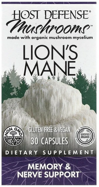 Host Defense Mushrooms™ 노루궁뎅이버섯 캡슐 30정(캡슐 1정당 0.5g) Defense (호스트 디펜스), 30 개 - 쿠팡
