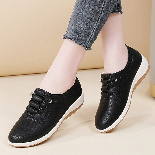 JLVJ 여성 로퍼 캐주얼 스니커즈 소가죽 초경량 단화 슬립온