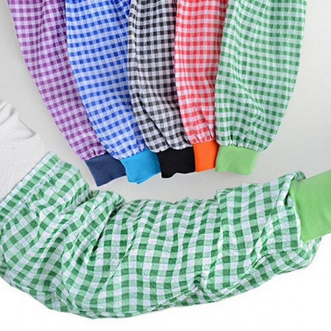 국산 체크지지미토시 작업토시 팔토시 작업용토시 면팔토시, 1개, 오렌지