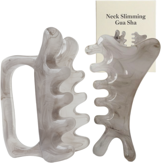 리아므크 흉쇄유돌근 승모근 괄사 두피 마사지, 실버그레이, 1개