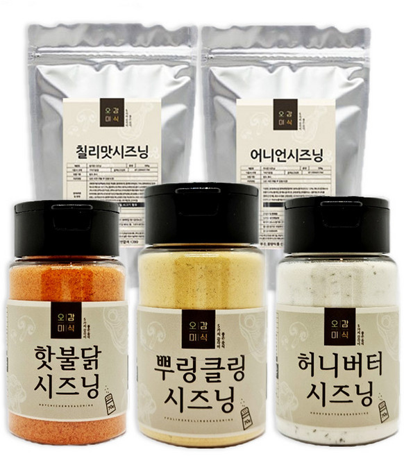 오감미식 시즈닝 13종 뿌링클 가루 분말 파우더 스프 분식집 치킨집 소용량 대용량 스테이크 조미료 포테이토 감자튀김 팝콘 허니버터시즈닝 조미료통, 70g[조미료통], 허니버터시즈닝 70g, 1개, 70g
