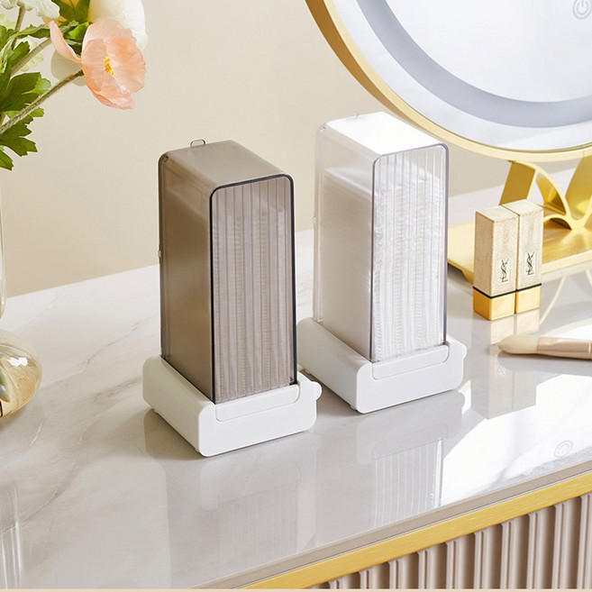 인무드 화장솜 원터치 디스펜서 화장패드 케이스 퍼프 수납 보관함 화장대 정리소품, 1개, 팬텀화이트