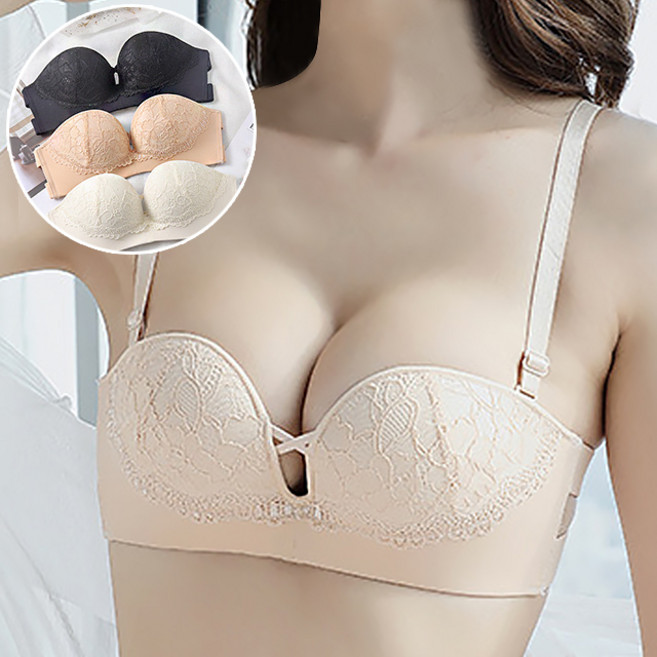 [당일출고]3cm볼륨 끈없는 로맨틱멜로우 프리미엄 오프숄더브라 볼륨업 왕뽕 웨딩브라 튜브탑