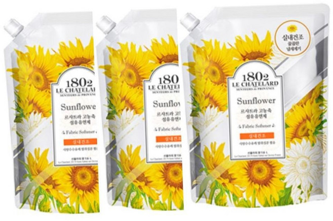 실내건조유연제 선플라워향 르샤트라 리필형 실내건조향기유연제, 1L