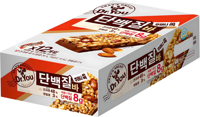 닥터유 주머니쏙 단백질바, 34g, 12개