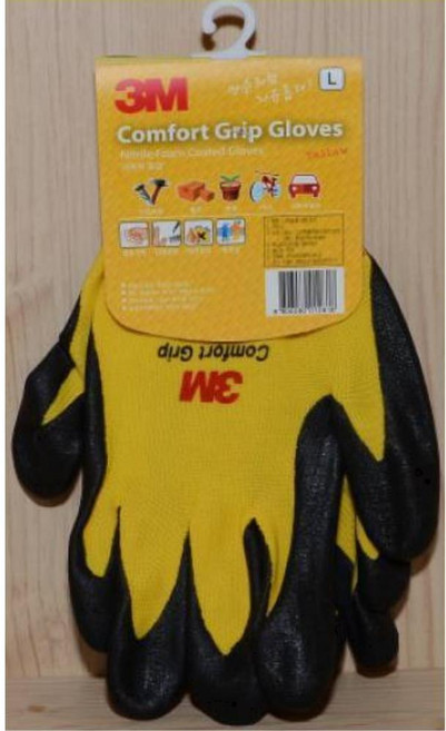 땀방출 형상기억 착용감 니크릴폼 그립장갑 야외작업 물류창고 정비사 통기성 도비작업 밀착착용, 옐로우L